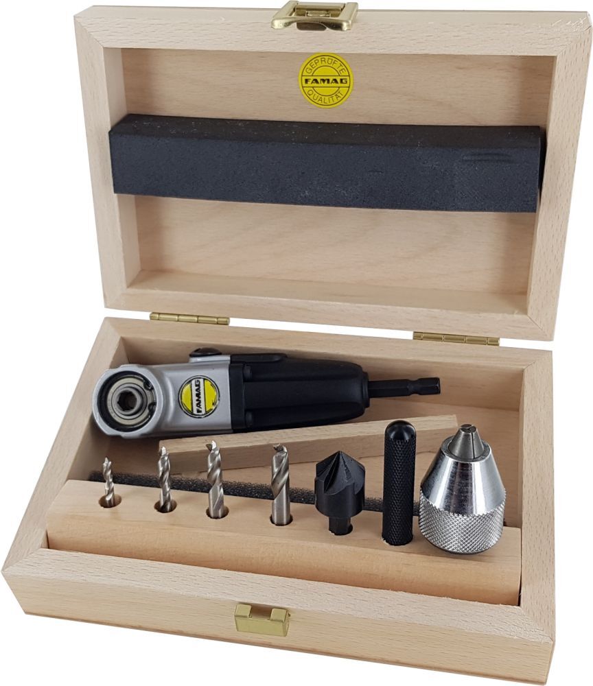 Famag Winkelschraubvorrichtung 90fix plus Holzspiralbohrer Bits Set Produktbild Famag Winkelschraubvorrichtung 90fix plus Holzspiralbohrer Bits Set