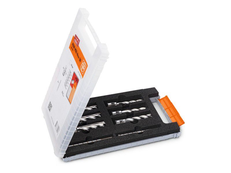 Fein Zubehörset Best of Kernbohrer HSS Nova 50 W 12,14,16,18,20,22 mm Produktbild Fein Zubehörset Best of Kernbohrer HSS Nova 50 W 12,14,16,18,20,22 mm