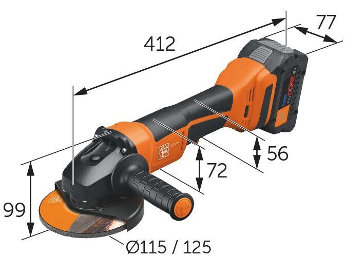 Produktbild Akku-Winkelschleifer CCG 18-125-12 PD AS (im Karton) bild 2