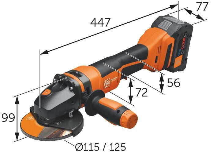 Produktbild Akku-Winkelschleifer CCG 18-125-12 PD-SEC Set 8Ah ProCORE AS bild 2