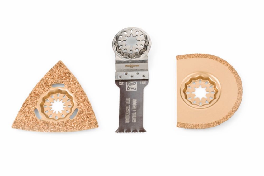 Fein Elektrowerkzeuge Sanitär Set Combo Starlock Tile Working Aufnahme SL für Multitool Produktbild Fein Elektrowerkzeuge Sanitär Set Combo Starlock Tile Working Aufnahme SL für Multitool