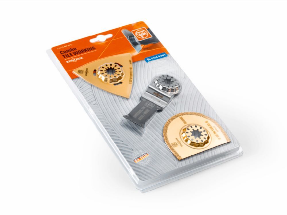 Fein Elektowerkzeuge Sanitär Set Combo Starlock Tile Working Aufnahme SL für Multitool Produktbild Fein Elektowerkzeuge Sanitär Set Combo Starlock Tile Working Aufnahme SL für Multitool bild 3