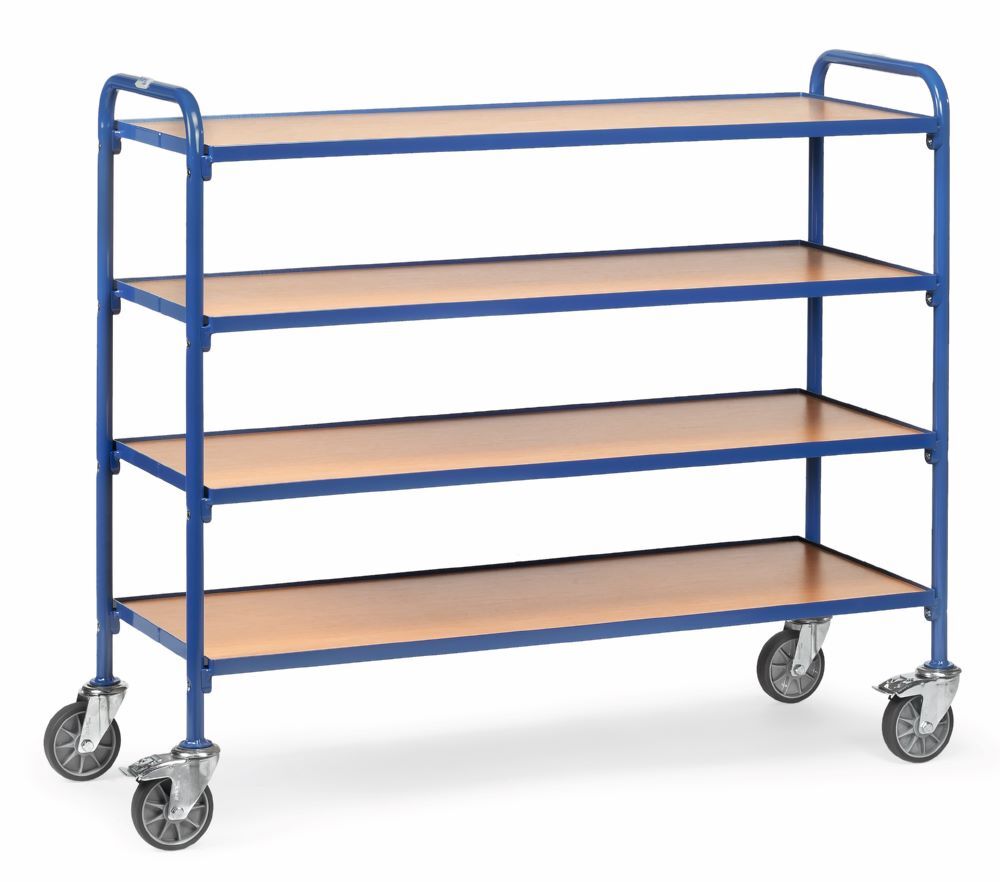 Fetra Beistellwagen 32950 mit Holzböden 4 Etagen 513 x 1130 x 1360 mm Produktbild Fetra Beistellwagen 32950 mit Holzböden 4 Etagen 513 x 1130 x 1360 mm