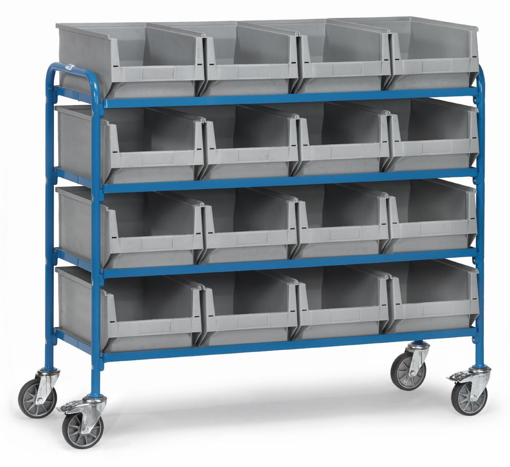 Fetra Beistellwagen 32951 mit 16 Kästen 4 Etagen 513 x 1250 x 1360 mm Produktbild Fetra Beistellwagen 32951 mit 16 Kästen 4 Etagen 513 x 1250 x 1360 mm