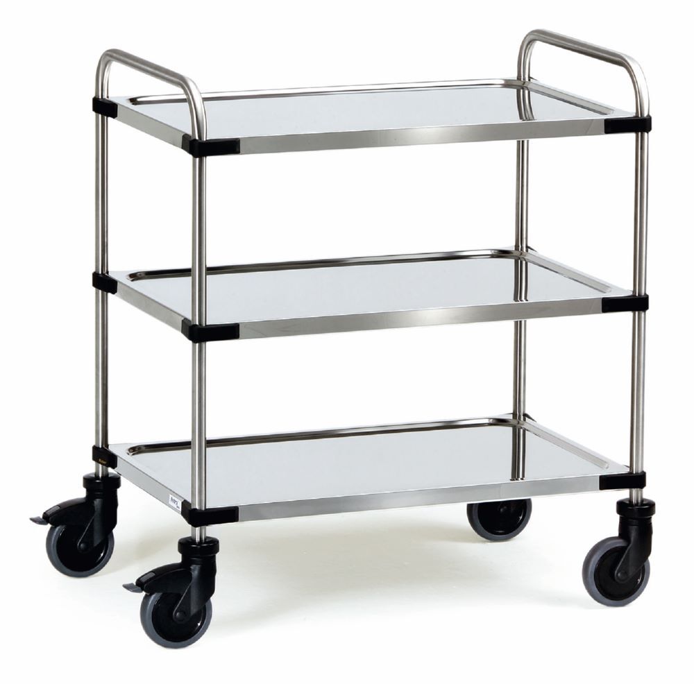 Fetra Edelstahlwagen 5019 mit 3 Etagen 670 x 950 x 1070 mm Produktbild Fetra Edelstahlwagen 5019 mit 3 Etagen 670 x 950 x 1070 mm