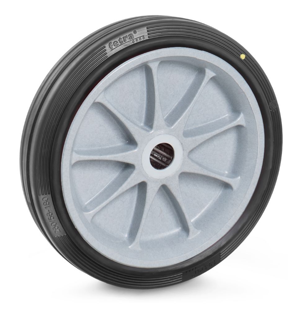 Fetra ESD-Vollgummirad Schwarze 260 x 56 mm auf Kunststoff-Felge Produktbild Fetra ESD-Vollgummirad Schwarze 260 x 56 mm auf Kunststoff-Felge
