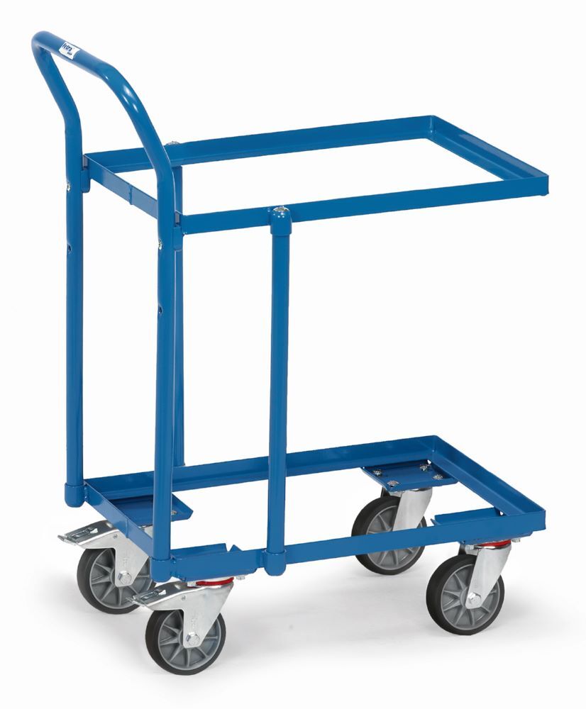 Fetra Etagenroller für Eurokästen mit Rohrschiebebügel in blau Produktbild Fetra Etagenroller für Eurokästen mit Rohrschiebebügel in blau