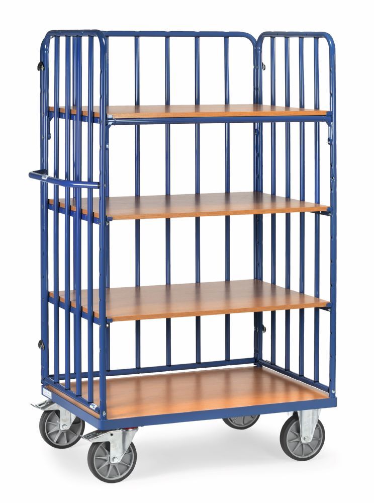 Fetra Etagenwagen 8311-1 mit 4 Etagen und Seitengitter Produktbild Fetra Etagenwagen 8311-1 mit 4 Etagen und Seitengitter