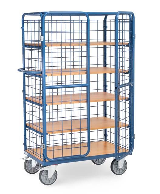 Fetra Etagenwagen 1000 x 600 mm mit Flügeltüren und 5 Etagen Produktbild Fetra Etagenwagen 1000 x 600 mm mit Flügeltüren und 5 Etagen