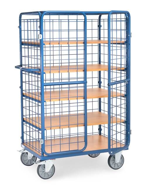 Fetra Etagenwagen 1000 x 700 mm mit Flügeltüren und 5 Etagen Produktbild Fetra Etagenwagen 1000 x 700 mm mit Flügeltüren und 5 Etagen