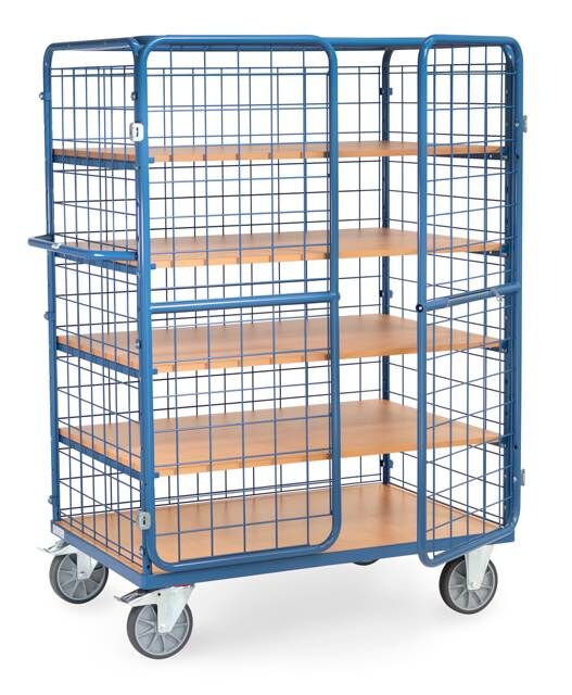 Fetra Etagenwagen 1200 x 800 mm mit Flügeltüren und 5 Etagen Produktbild Fetra Etagenwagen 1200 x 800 mm mit Flügeltüren und 5 Etagen