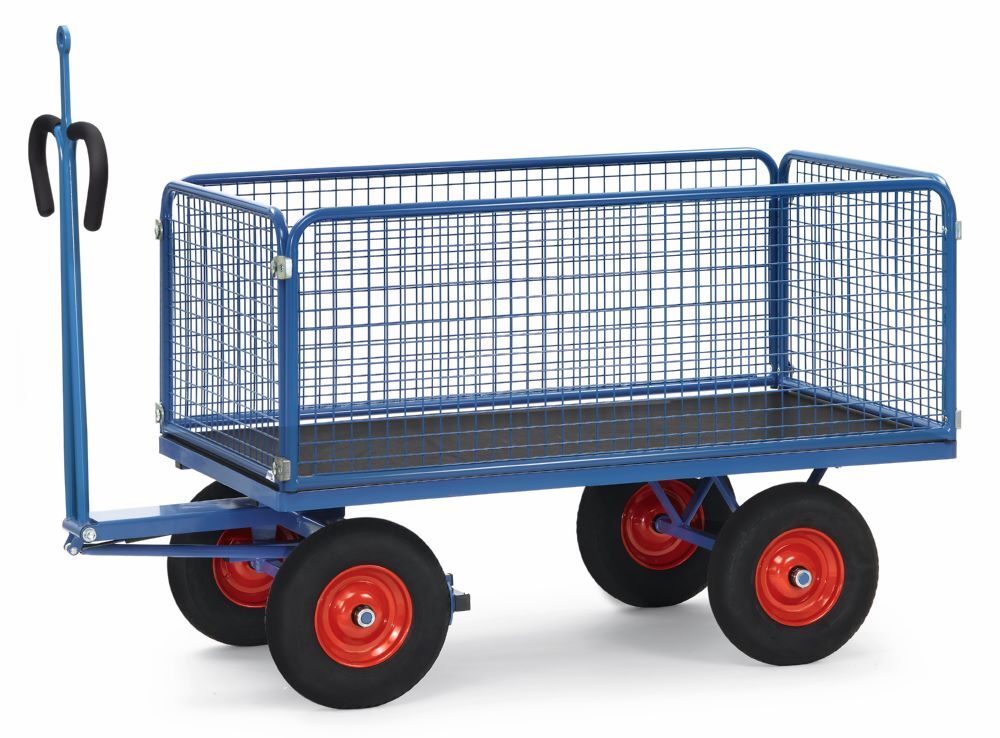 Fetra Handpritschenwagen 6436VZ mit Zugöse Gesamtlänge 2350 mm RAL 5007 Produktbild Fetra Handpritschenwagen 6436VZ mit Zugöse Gesamtlänge 2350 mm RAL 5007