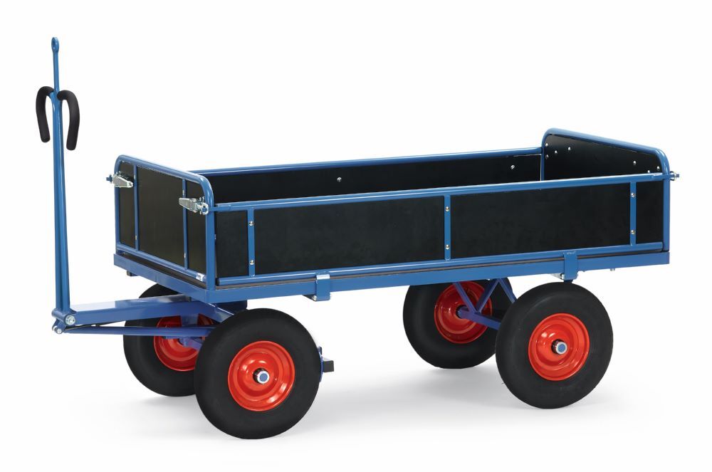 Fetra Handpritschenwagen 6456VZ mit Zugöse Breite 1025 mm blau RAL 5007 Produktbild Fetra Handpritschenwagen 6456VZ mit Zugöse Breite 1025 mm blau RAL 5007