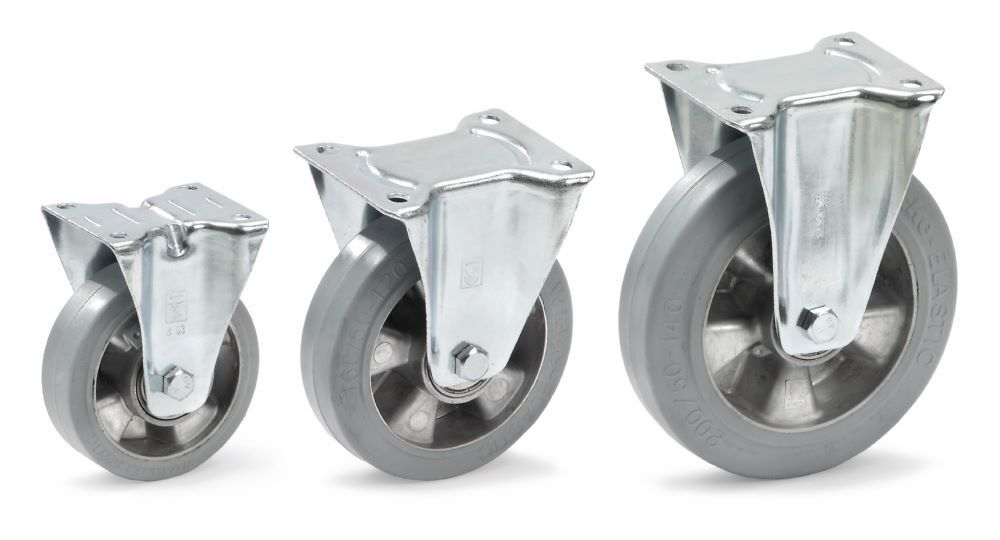 Fetra Lenkrolle 125 x 40 mm Elastic-Vollgummi blaugrau Produktbild Fetra Lenkrolle 125 x 40 mm Elastic-Vollgummi blaugrau