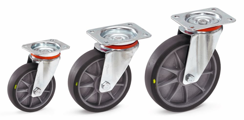 Fetra Lenkrolle 160 x 40 mm Räder mit TPE-ESD-Bereifung Produktbild Fetra Lenkrolle 160 x 40 mm Räder mit TPE-ESD-Bereifung