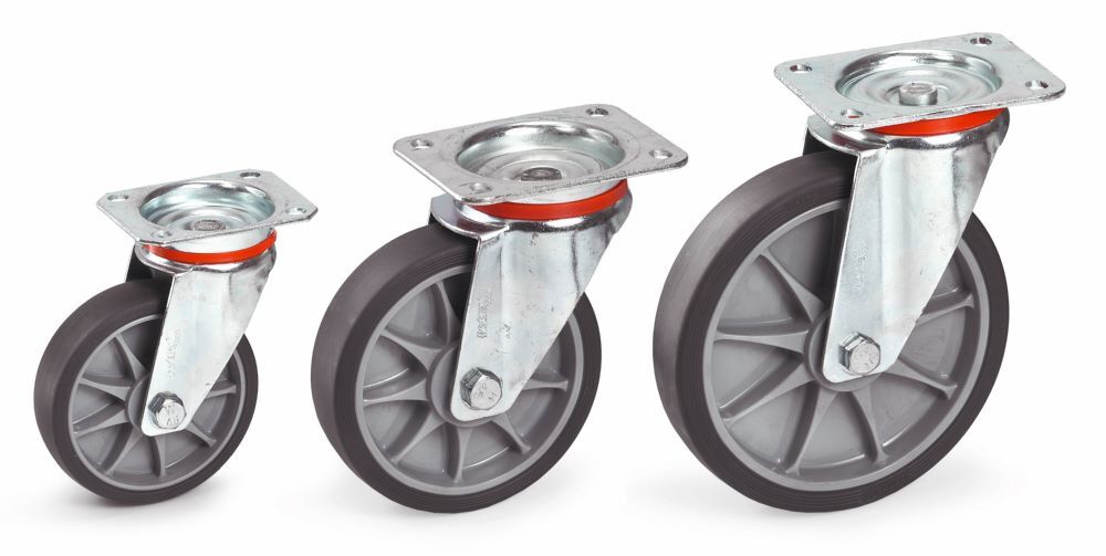 Fetra Lenkrolle Stahlblech verzinkt 125 x 32 mm mit TPE-Bereifung Produktbild Fetra Lenkrolle Stahlblech verzinkt 125 x 32 mm mit TPE-Bereifung