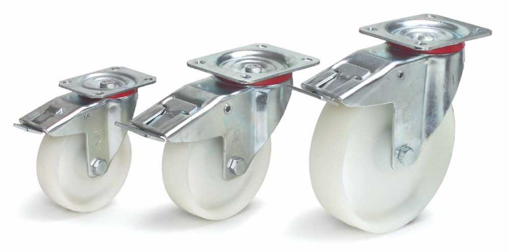 Fetra Lenkrolle mit Feststeller 200 x 50 mm Räder aus Polyamid Produktbild Fetra Lenkrolle mit Feststeller 200 x 50 mm Räder aus Polyamid