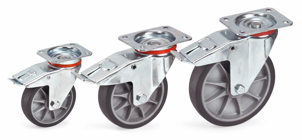 Fetra Lenkrolle mit Feststeller 125 x 32 mm mit Kunststoff-Felgen Produktbild Fetra Lenkrolle mit Feststeller 125 x 32 mm mit Kunststoff-Felgen