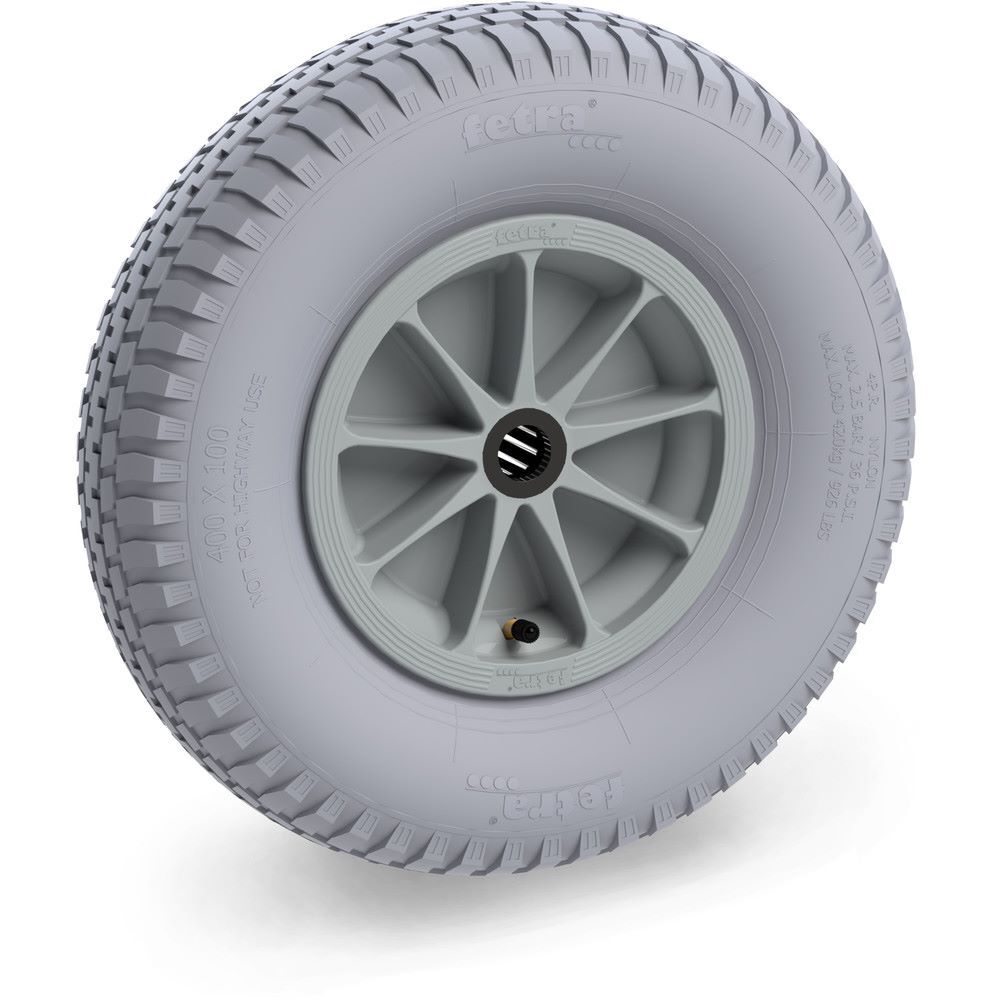 FETRA Luftrad 400 x 100 mm 4 PR Block Tragkraft 420 kg blaugrau Produktbild FETRA Luftrad 400 x 100 mm 4 PR Block Tragkraft 420 kg blaugrau