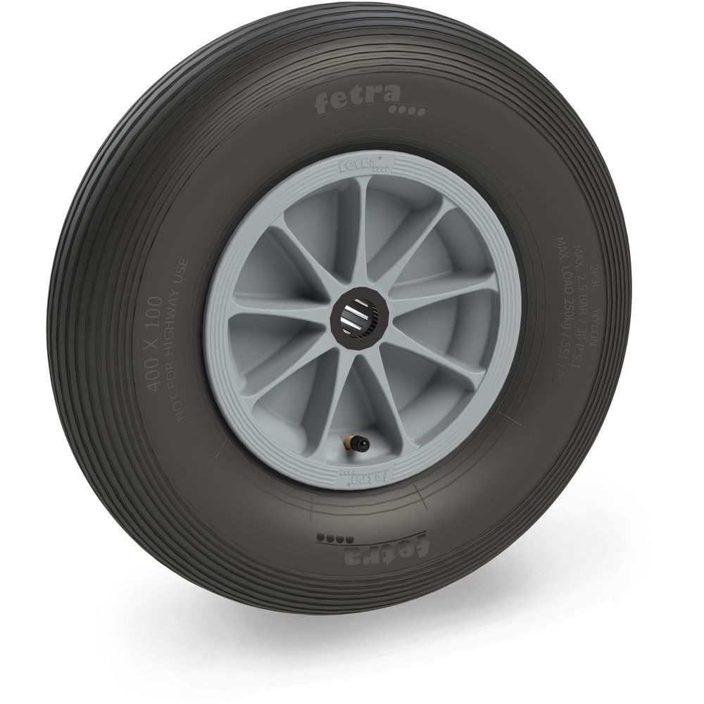 FETRA Luftrad 400 x 100 mm 2 PR Rille Tragkraft 250 kg Produktbild FETRA Luftrad 400 x 100 mm 2 PR Rille Tragkraft 250 kg