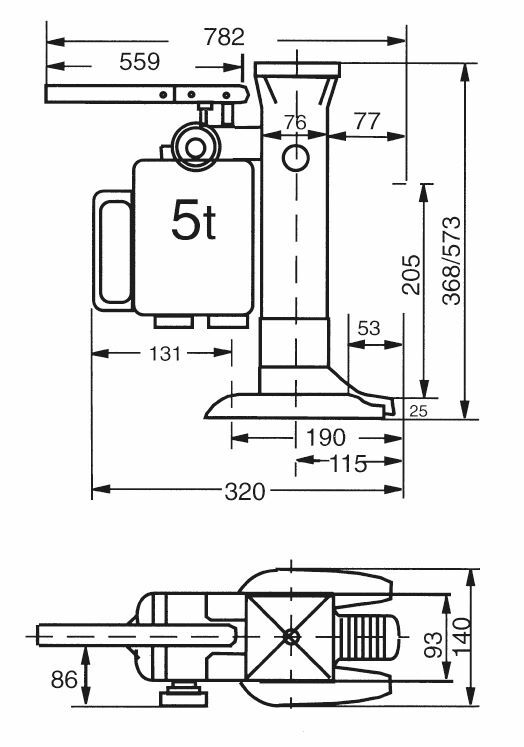 Fetra Maschinenheber 6931 Hubbereich an Hubklaue 25 - 230 mm Produktbild Fetra Maschinenheber 6931 Hubbereich an Hubklaue 25 - 230 mm bild 2