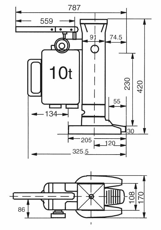 Fetra Maschinenheber 6932 Hubbereich an Hubklaue 30 - 260 mm Produktbild Fetra Maschinenheber 6932 Hubbereich an Hubklaue 30 - 260 mm bild 2