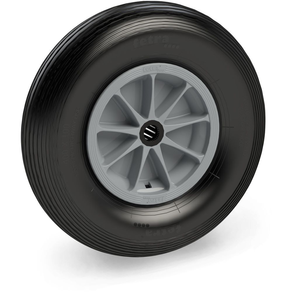 FETRA PU geschäumtes Rad 400 x 100 mm Rille grau Tragkraft 250 kg Produktbild FETRA PU geschäumtes Rad 400 x 100 mm Rille grau Tragkraft 250 kg