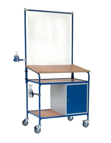 Fetra Rollpult 5838 mit Infektionsschutzausstattung 1000 x 600 mm Produktbild Fetra Rollpult 5838 mit Infektionsschutzausstattung 1000 x 600 mm