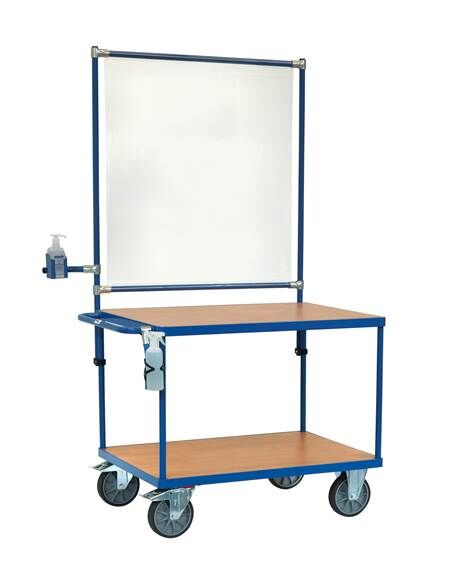 Fetra Tischwagen mit Infektionsschutzausstattung 1197 x 758 mm Produktbild Fetra Tischwagen mit Infektionsschutzausstattung 1197 x 758 mm