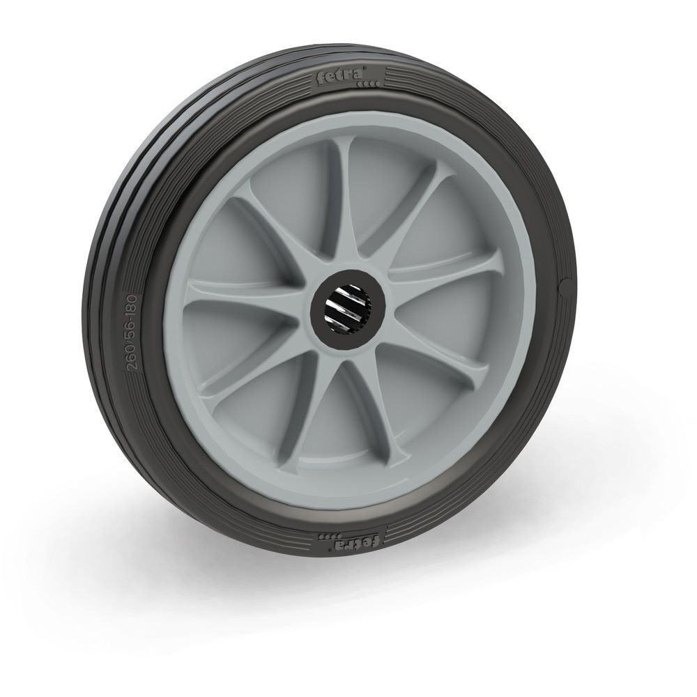 FETRA Vollgummirad 260 x 56 mm Rille grau Tragkraft 300 kg Produktbild FETRA Vollgummirad 260 x 56 mm Rille grau Tragkraft 300 kg