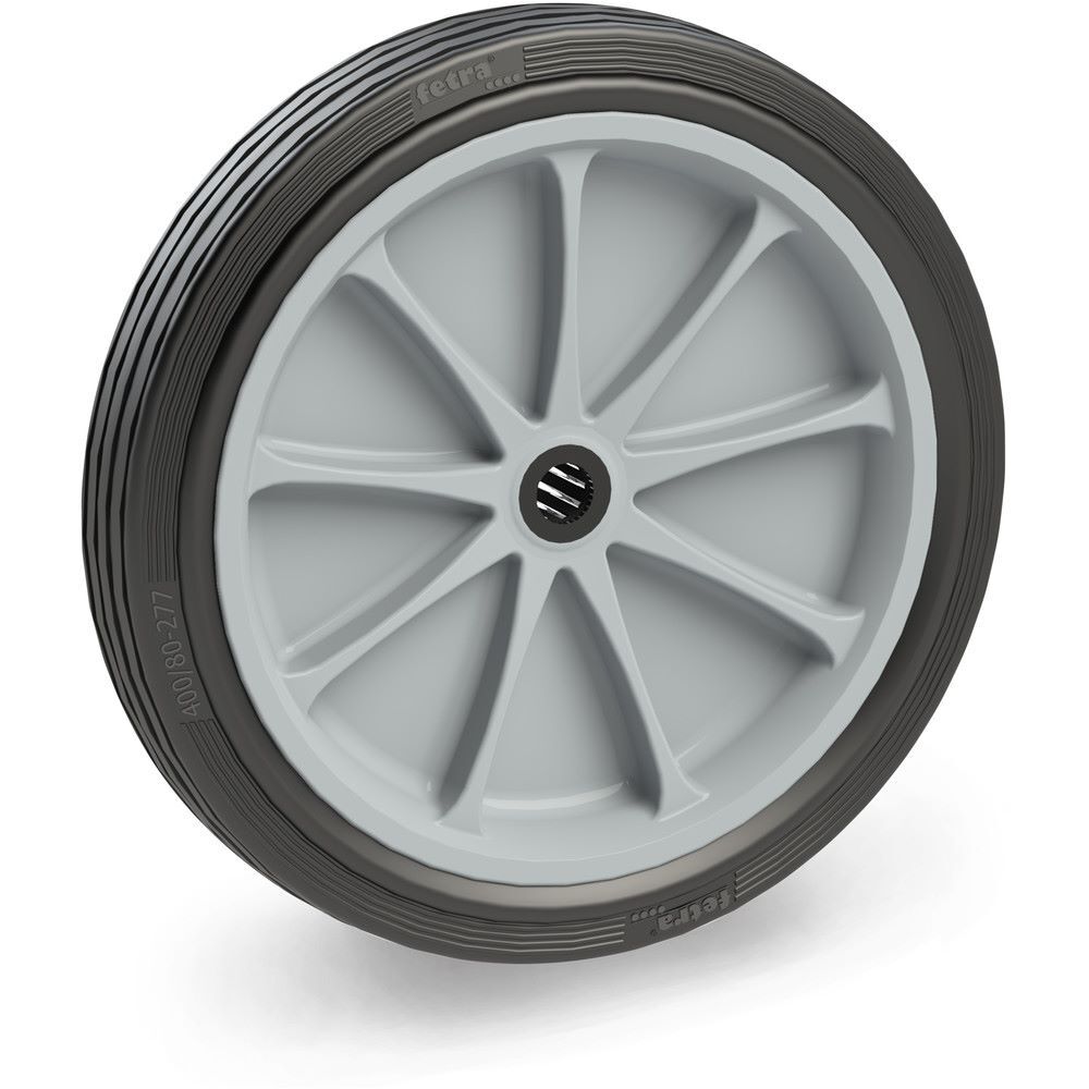 FETRA Vollgummirad 400 x 74 mm Rille hellgrau Tragkraft 420 kg Produktbild FETRA Vollgummirad 400 x 74 mm Rille hellgrau Tragkraft 420 kg