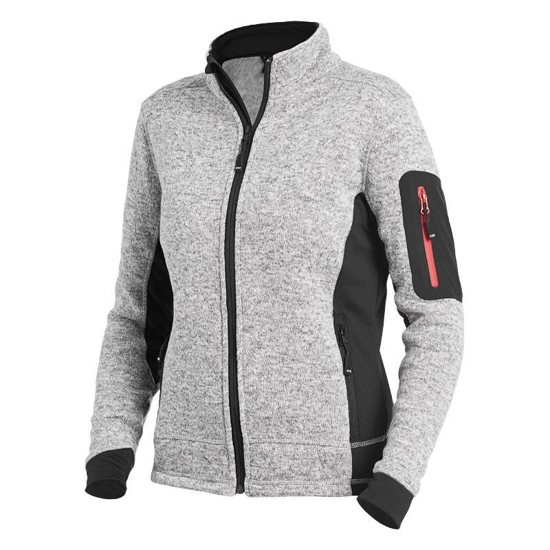 FHB MARIEKE Strick-Fleece-Jacke Damen, grau-schwarz, Gr. 2XL FHB MARIEKE Strick-Fleece-Jacke Damen, grau-schwarz, Gr. 2XL