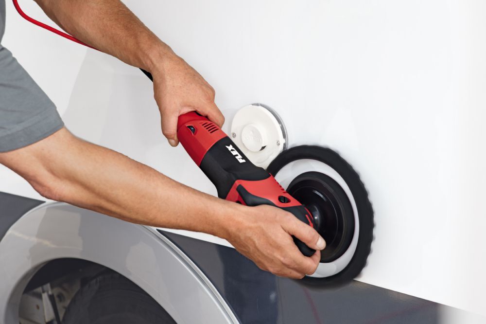 FLEX Polierer mit hohem Drehmoment für die Bearbeitung großer Lackoberflächen 1400W FLEX Polierer mit hohem Drehmoment für die Bearbeitung großer Lackoberflächen 1400W