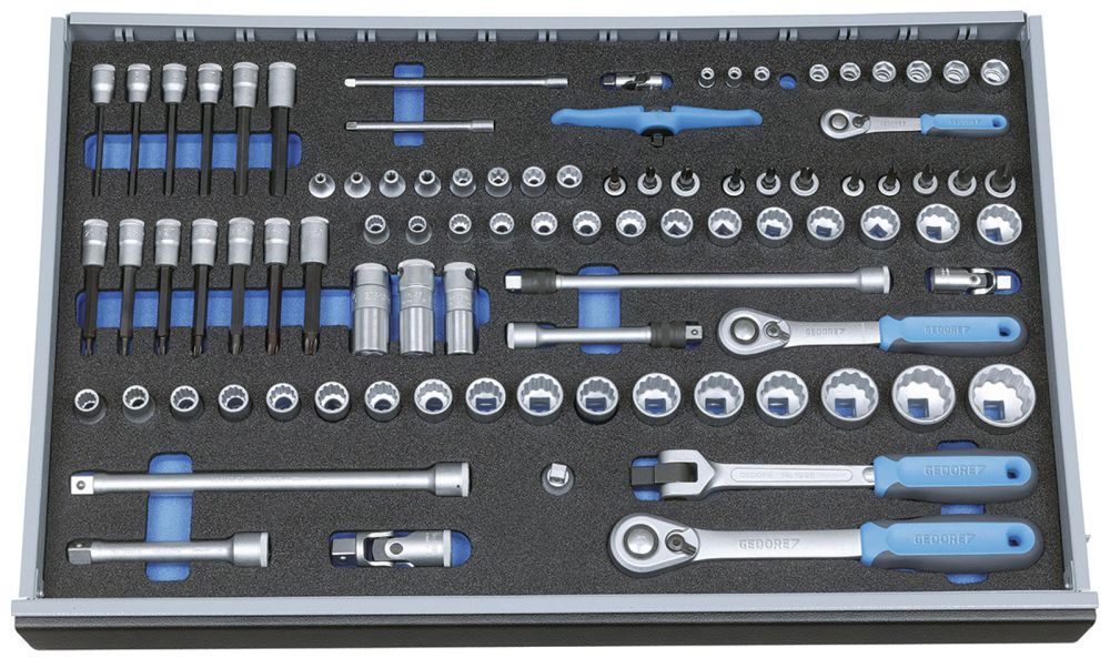 GEDORE Steckschlüssel-Satz 1/4 3/8 1/2 in Check-Tool-Modul, 91-tlg Produktbild GEDORE Steckschlüssel-Satz 1/4 3/8 1/2 in Check-Tool-Modul, 91-tlg