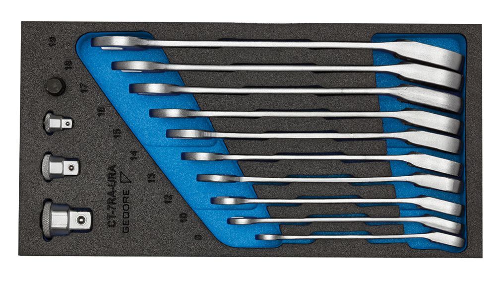 GEDORE Satz Maulschlüssel mit Ringratsche umschaltbar in Check-Tool-Modul Produktbild GEDORE Satz Maulschlüssel mit Ringratsche umschaltbar in Check-Tool-Modul
