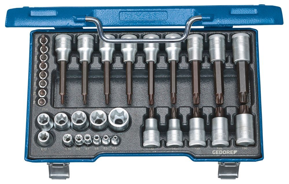 GEDORE Schraubendreher-Satz 1/2"+1/4" 34-tlg TORX Produktbild GEDORE Schraubendreher-Satz 1/2"+1/4" 34-tlg TORX