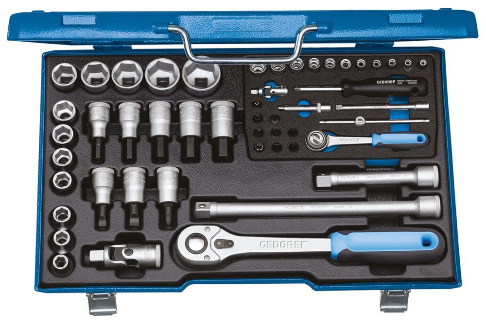 GEDORE Steckschlüssel-Satz 1/4"+1/2" 50-tlg 4-30mm Produktbild GEDORE Steckschlüssel-Satz 1/4"+1/2" 50-tlg 4-30mm