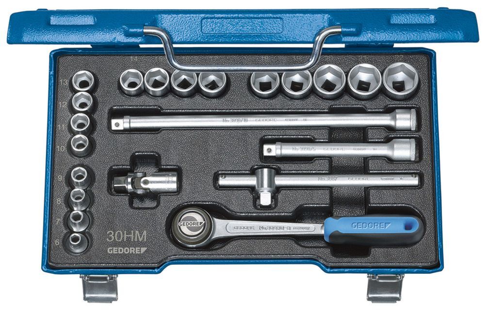 GEDORE 3/8 Zoll Steckschlüssel 22 Teile mit 6 bis 22 mm Produktbild GEDORE 3/8 Zoll Steckschlüssel 22 Teile mit 6 bis 22 mm