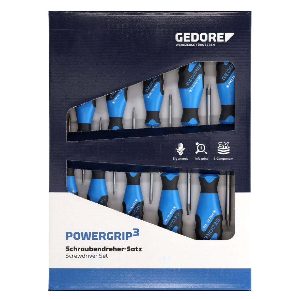 Produktbild GEDORE 3K Schraubendreher Satz 10-teilig TX T7-T40 2163 TX-010
