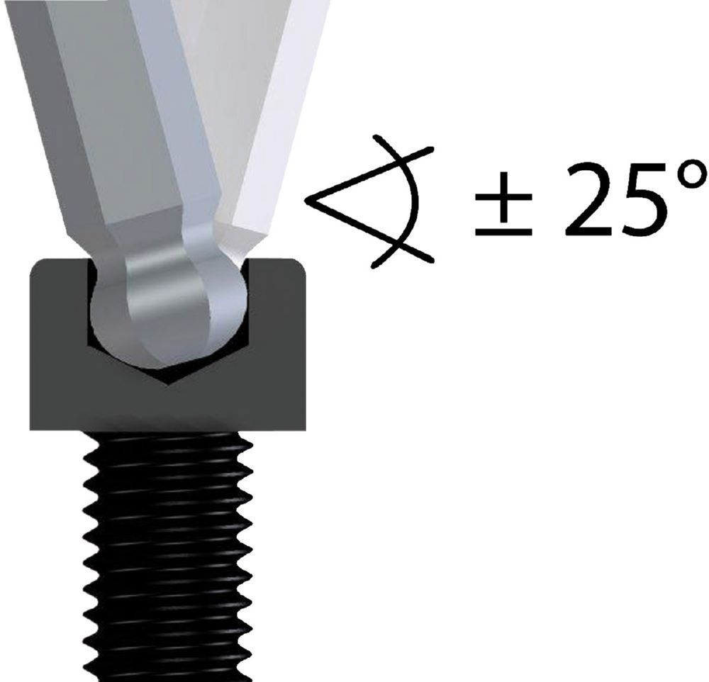 Produktbild 42 DKEL 2,5 Winkelschraubendreher XL Doppelkugelkopf Innen-6-kant 2,5 mm bild 4