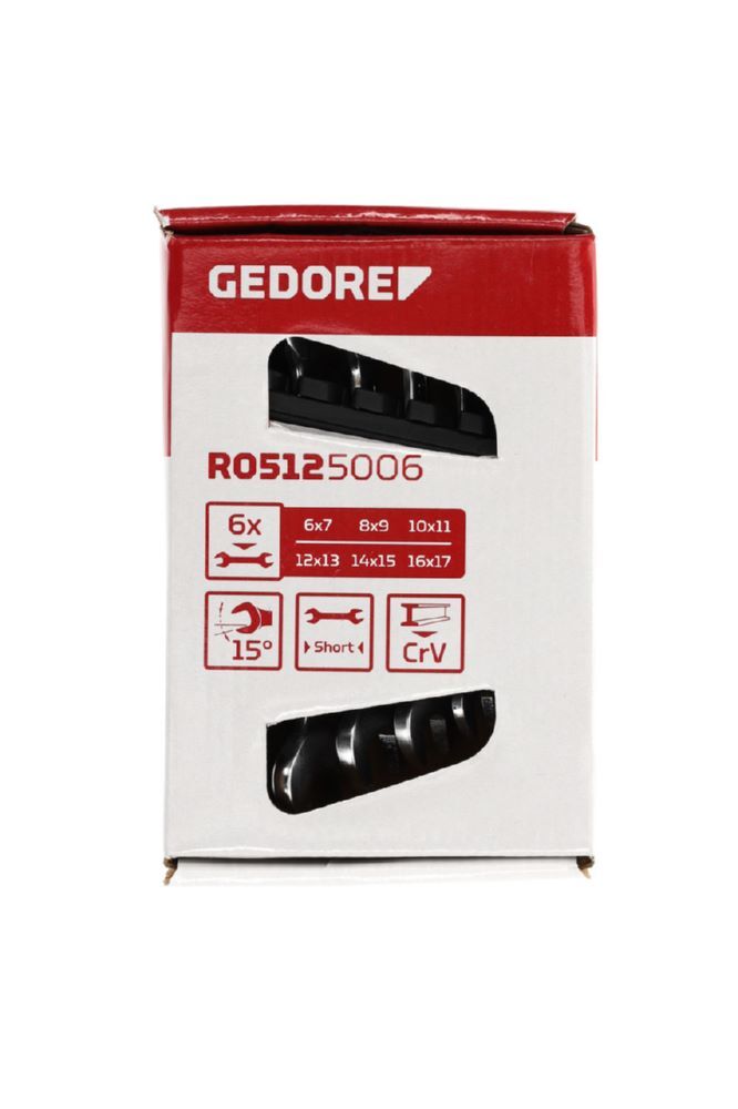 Produktbild R05125006 Doppelmaulschlüssel Satz kurz SW6-17 mm 6-teilig bild 2
