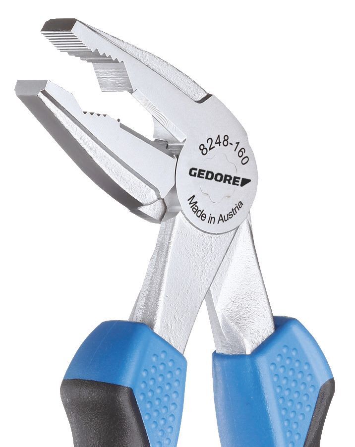 Produktbild GEDORE Gewinkelte Kombinationszange 160 mm 2-K-Griff 8248-160 JC