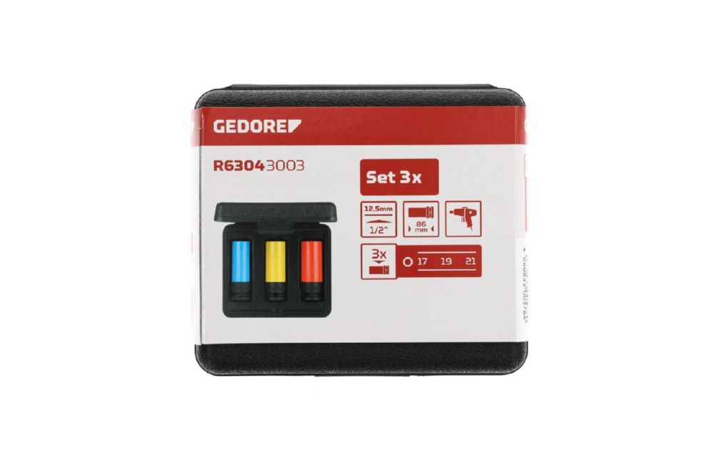 Produktbild GEDORE Kraftschrauber Steckschlüssel Satz 1/2 3-teilig R63043003