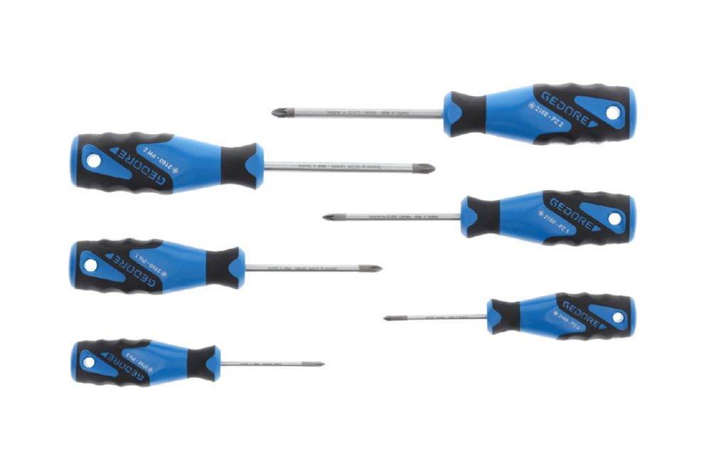 Produktbild 2160 PHZ-06 3K-Schraubendreher-Satz 6-teilig PH+PZ 0-1-2 bild 2