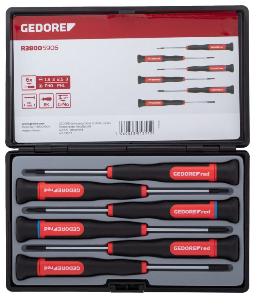 Produktbild GEDORE 2K-Elektronikschraubendreher-Satz PH+SL 6-teilig R38005906