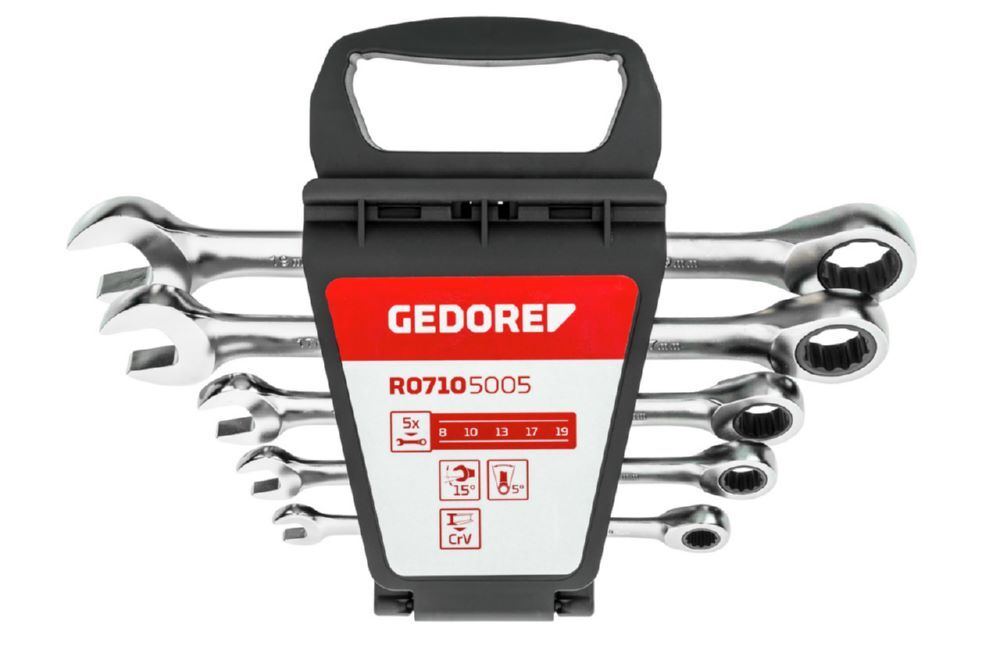Produktbild GEDORE Ringratschenmaulschlüssel Satz 8-19 mm 5-teilig R07105005