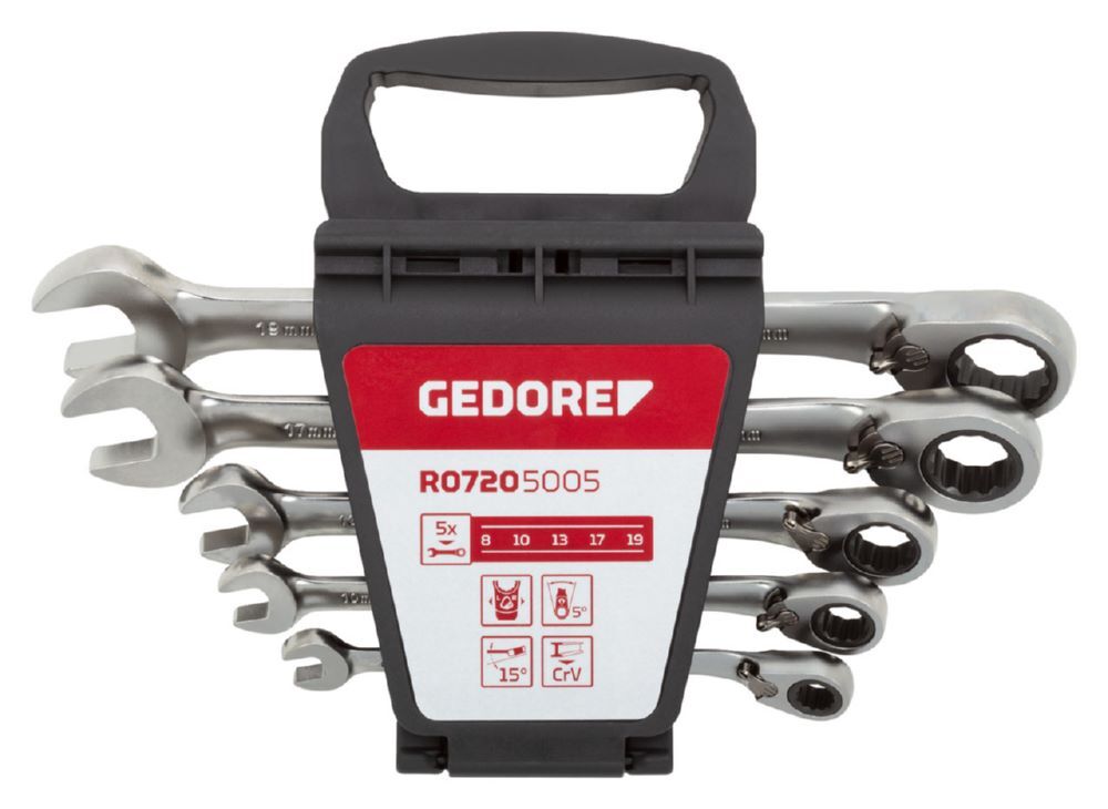 Produktbild GEDORE Ringratschenmaulschlüssel Satz 8-19 mm 5-teilig R07205005