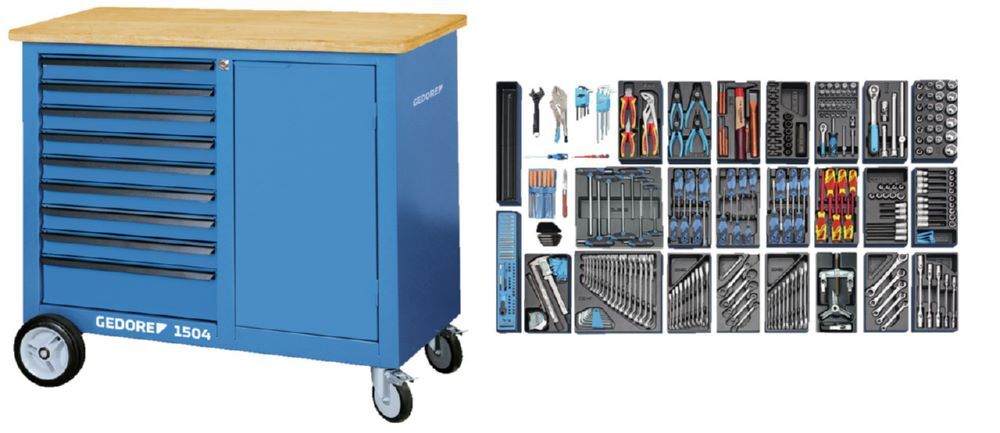 Produktbild GEDORE Rollwerkbank mit Profi-Werkzeugsortiment 325-teilig 1504 EU