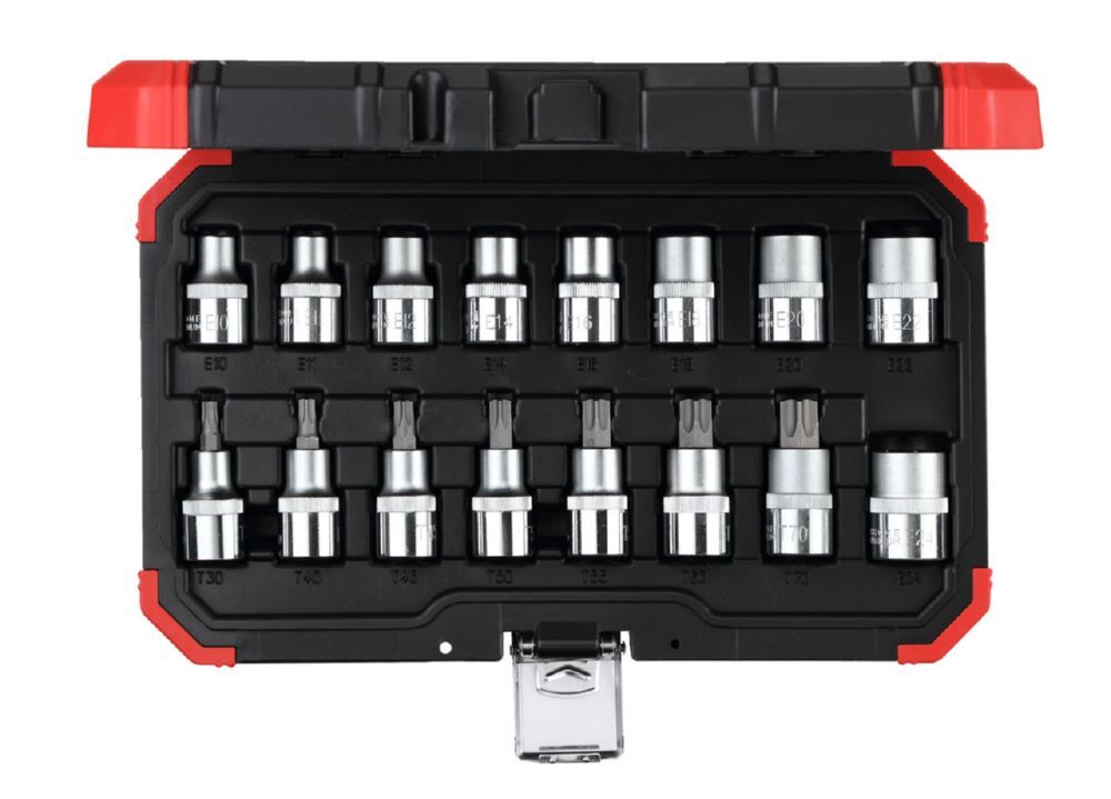 Produktbild GEDORE Steckschlüssel Satz 1/2 Zoll TX E10-24T30-70 16 teilig R68003016