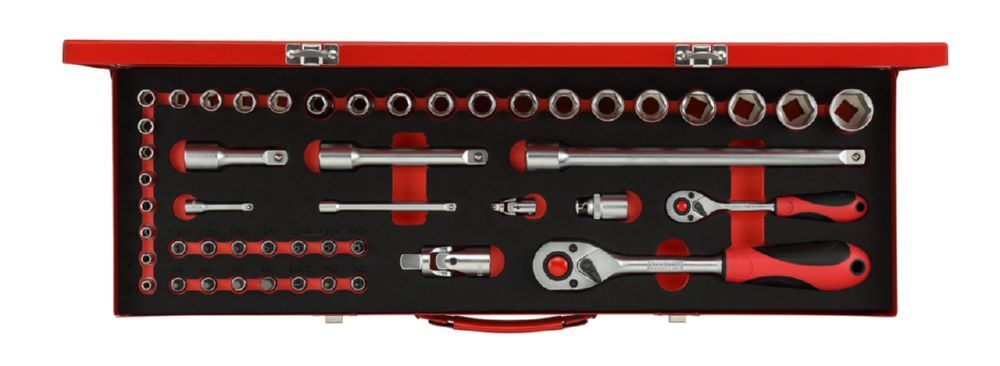 Produktbild GEDORE Steckschlüssel Satz 1/4 Zoll +1 /2 Zoll 49 teilig R46004049